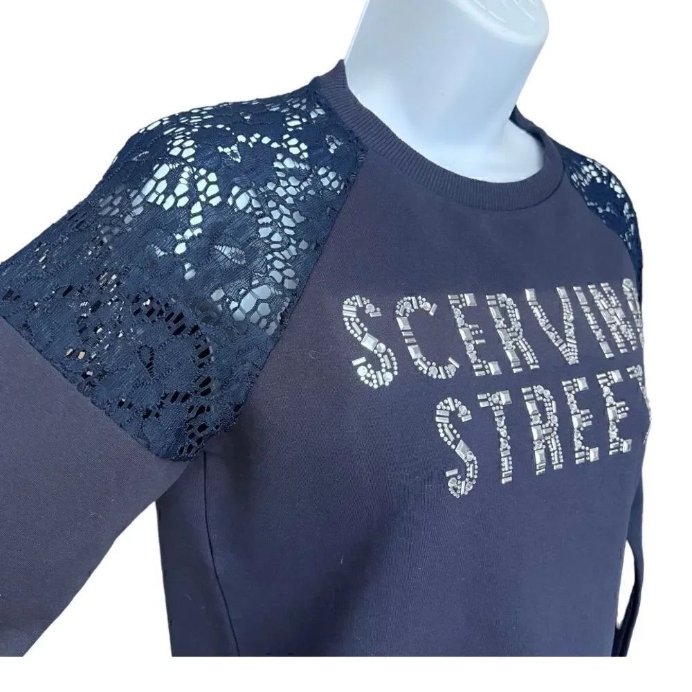 Scervino Street Fall Winter Blue Sweater Crystal Name Brand Size S. — image 4 of 8